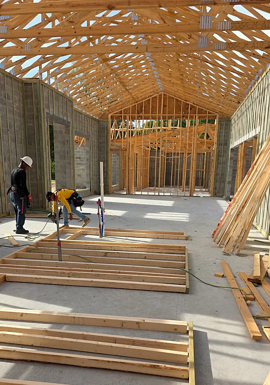 Wood framing and structural work on a Suasot Construction Group project